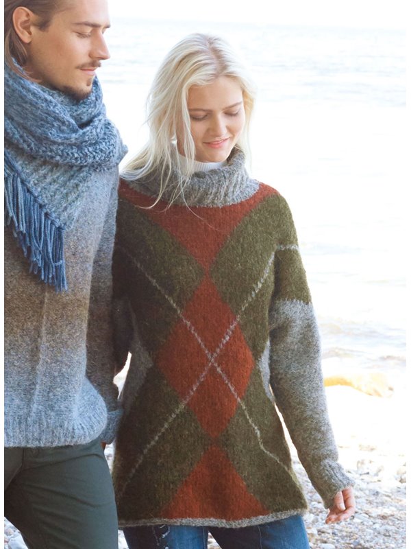 Lana Grossa KIMONOPULLI MIT EINSTRICKMUSTER UND ROLLKRAGEN Garzato Fleece
