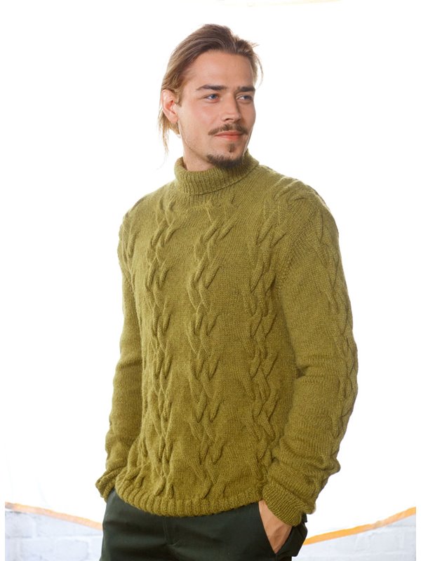 Lana Grossa HERRENPULLI MIT ZOPFMUSTER Alpaca Peru 100
