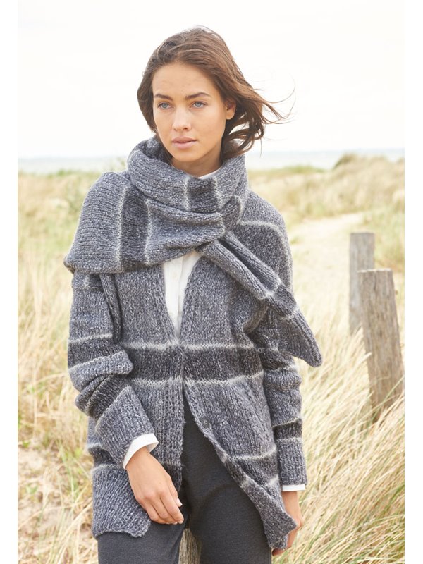 Lana Grossa STREIFENJACKE MIT TASCHEN Anima/Silkhair Lusso