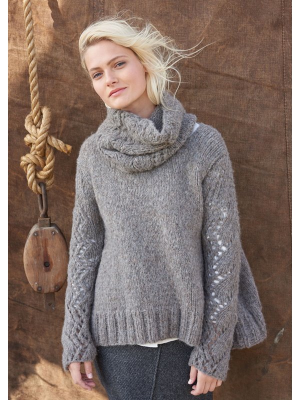 Lana Grossa PULLI IN A-LINIE MIT AJOUR-ÄRMELN Cloud