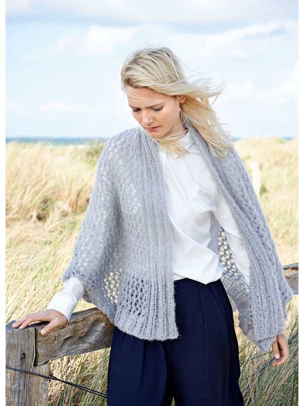 Lana Grossa PONCHO-JACKE IM NETZMUSTER Mohairnuovo