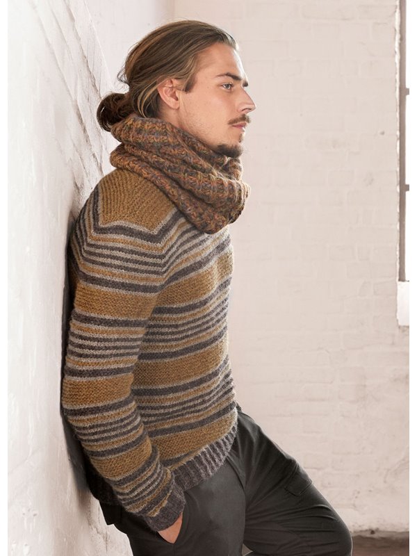 Lana Grossa STREIFENPULLI GLATT UND KRAUS RECHTS Alta Moda Alpaca