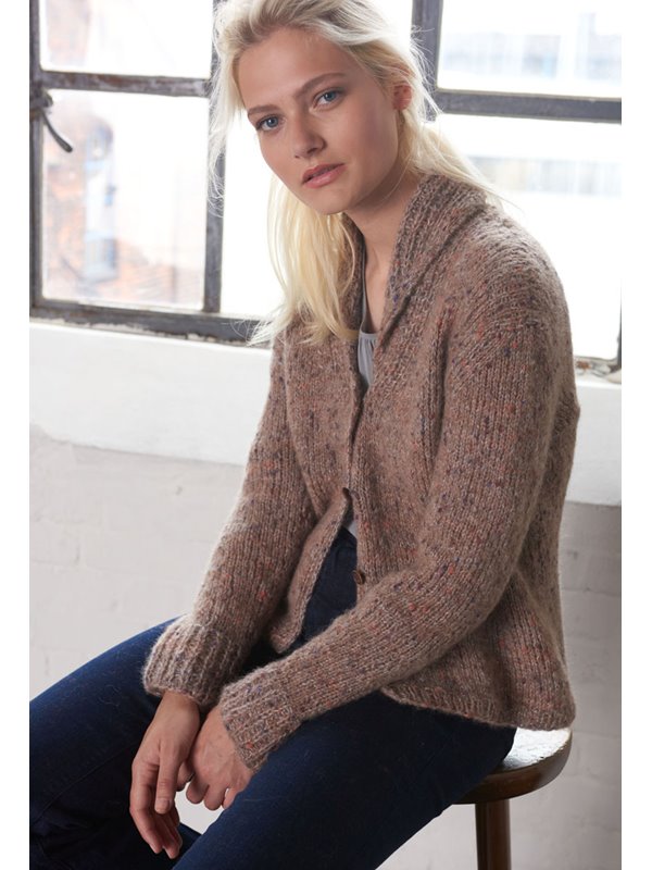 Lana Grossa JACKE MIT SCHALKRAGEN IM HALBPATENTMUSTER Lala Berlin Fluffy