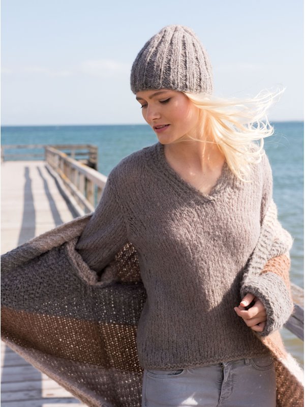 Lana Grossa PULLI GLATT RECHTS MIT HALBPATENTBLENDE Mohairnuovo