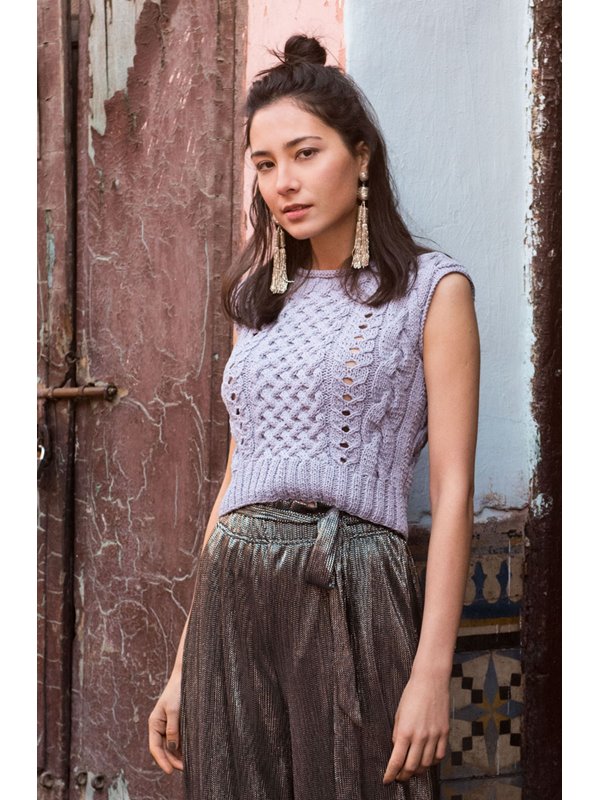 Lana Grossa TOP MIT ZOPF-, GITTER- UND LOCHMUSTER Only Cotton