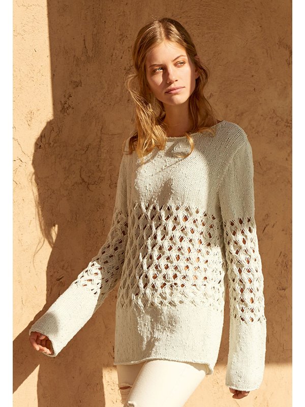 Lana Grossa PULLI MIT ZOPF-FALLMASCHENMUSTER Bottone