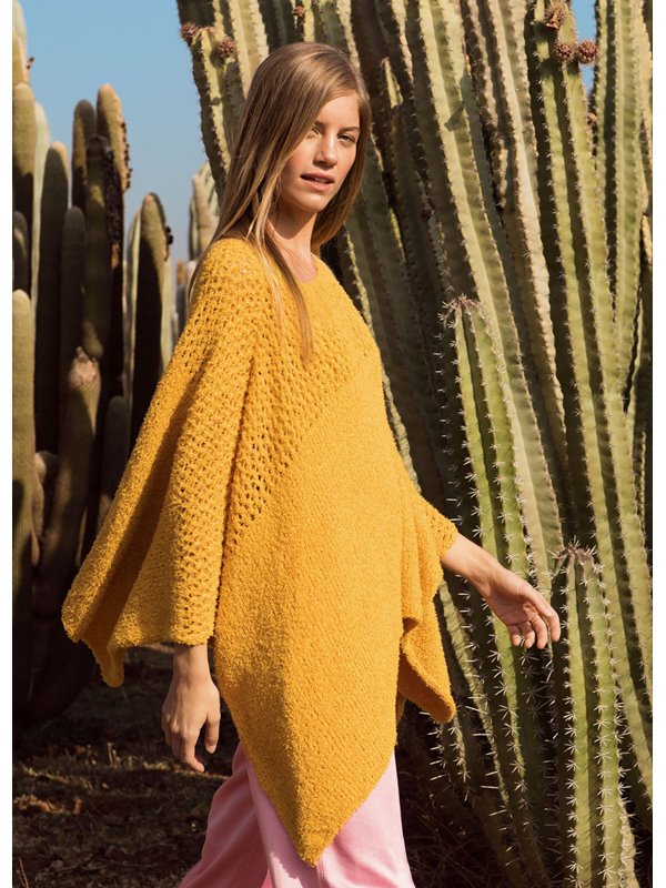 Lana Grossa CAPE MIT NETZMUSTER UND GLATT RECHTS Cresta