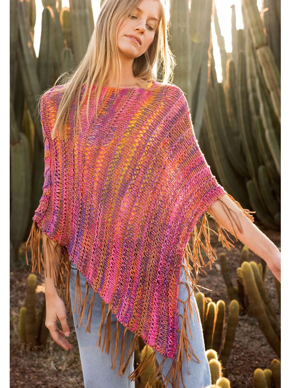 Lana Grossa PONCHO IM FALLMASCHENMUSTER Allegro/Alcanto