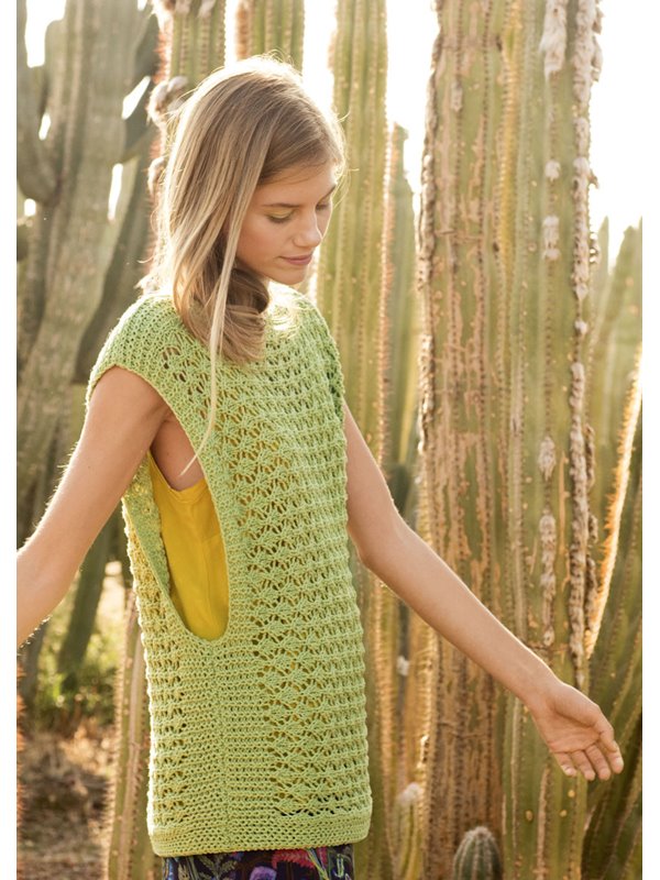 Lana Grossa TOP MIT RAUTENAJOURMUSTER UND RIPPENBLENDEN Only Cotton