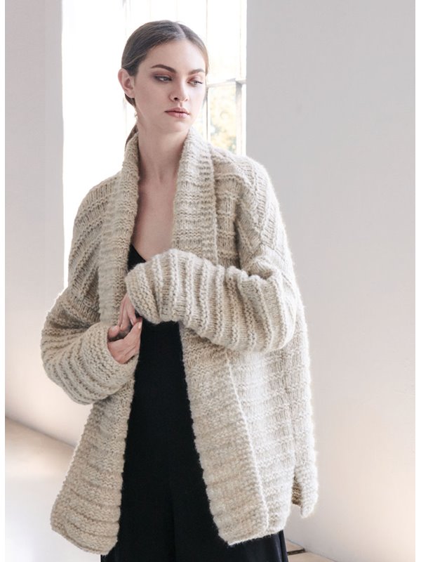 Lana Grossa JACKE IM QUERRIPPENMUSTER Cloud