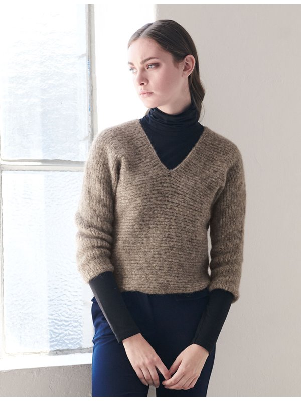 Lana Grossa KIMONOPULLI QUERGESTRICKT Garzato Fleece