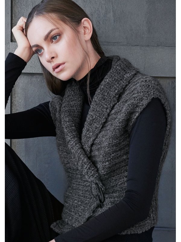 Lana Grossa WESTE IM HALBPATENTMUSTER Peloso/Cool Wool Fine