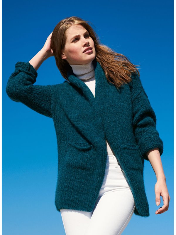 Lana Grossa JACKE MIT TASCHEN UND SCHALKRAGEN Cloud