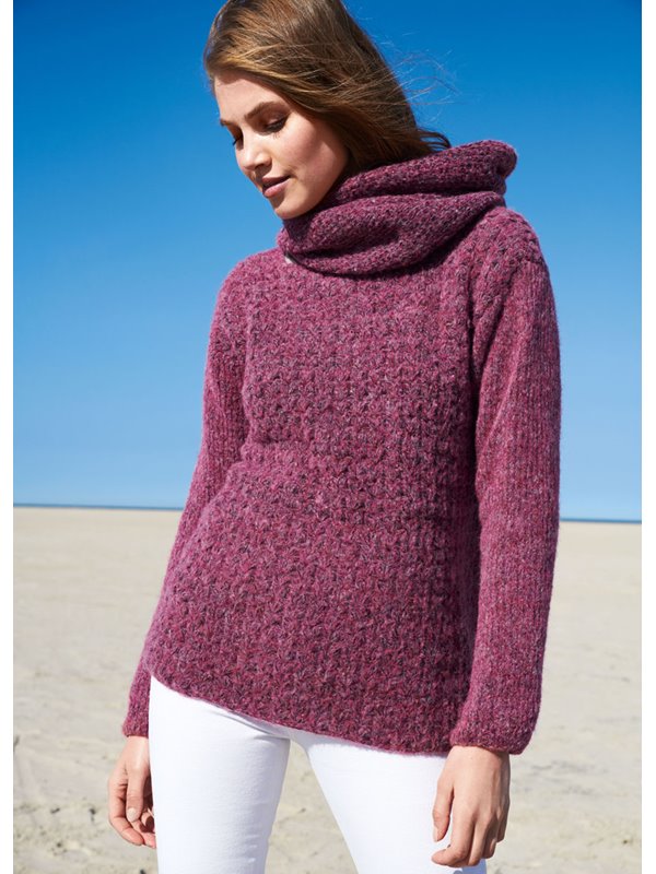 Lana Grossa HÄKELPULLI MIT BLATTMUSTER Garzato Fleece