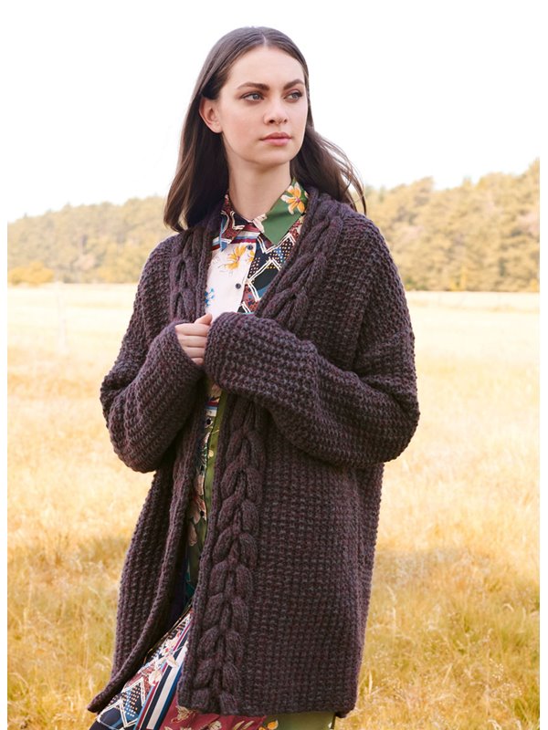 Lana Grossa JACKE IM STRUKTURMUSTER MIT ZOPFBLENDEN Cool Air