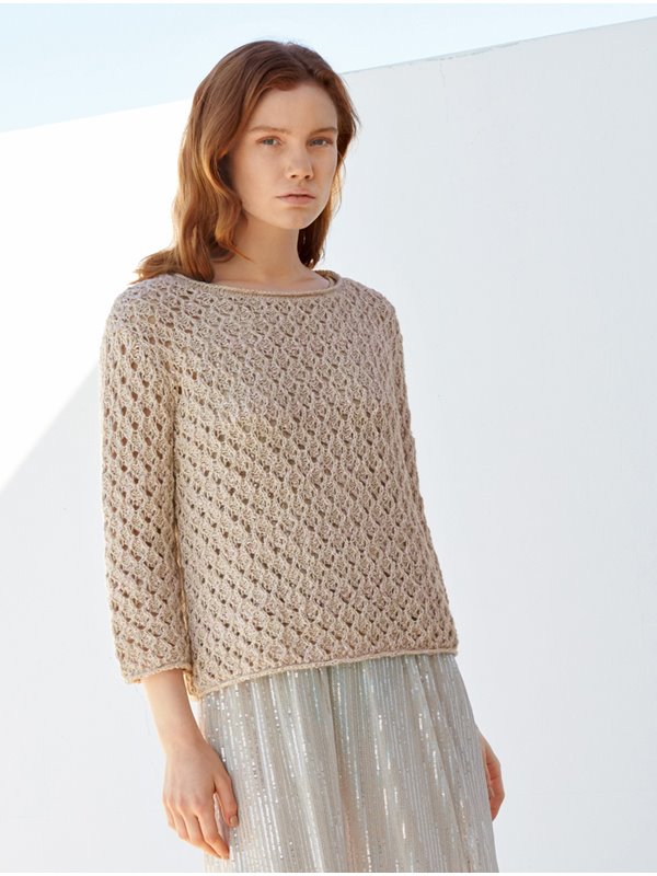 Lana Grossa PULLI IM LOCHMUSTER Stromboli/Ecopuno