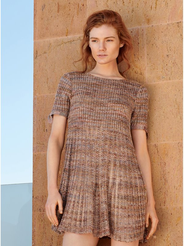 Lana Grossa MINIKLEID MIT RIPPEN- UND FALLMASCHENMUSTER Pappagallo