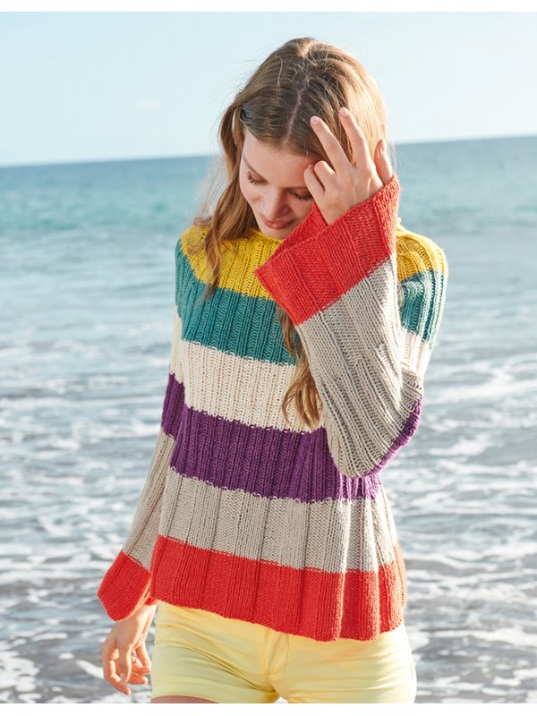 Lana Grossa RAGLANPULLI IN RIPPEN Fourseason