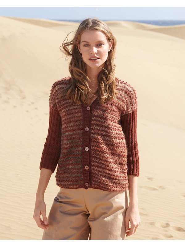 Lana Grossa JACKE MIT GEHÄKELTEN VORDERTEILEN UND RÜCKENTEIL Ecopuno/Silkhair Print