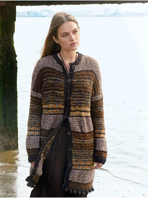 Lana Grossa JACKE IM MUSTER- UND MATERIALMIX Piuma/Lala Berlin Furry/Peloso/Mia/Brigitte No. 2 Tweed