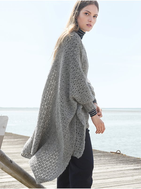Lana Grossa PONCHO IM LOCHSTRUKTURMUSTER Cool Air Fine