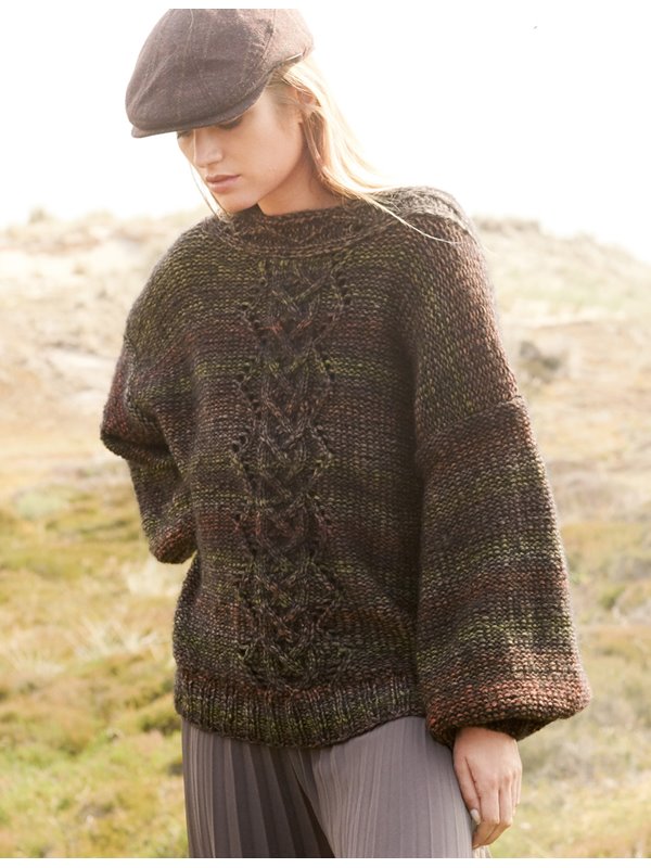 Lana Grossa PULLI GLATT LINKS MIT ARANMUSTER IM VORDERTEIL Piuma