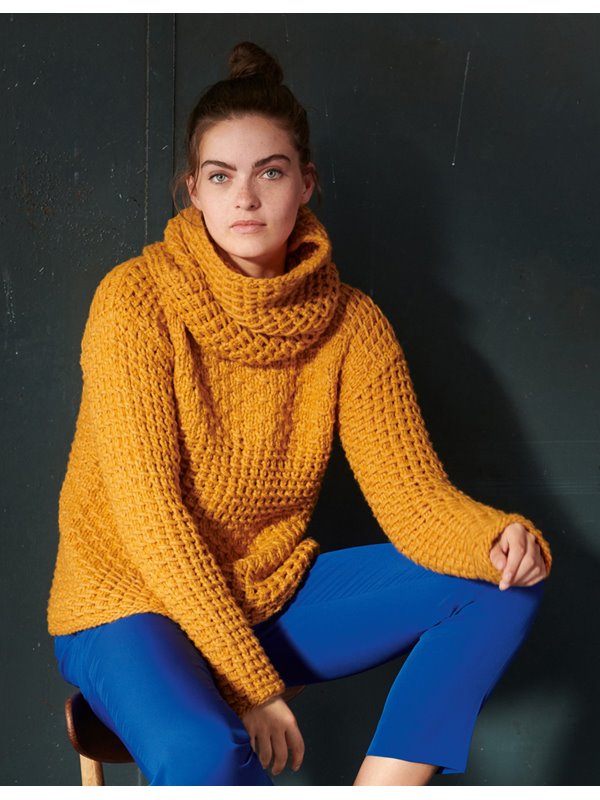 Lana Grossa PULLI IN WEBSTRUKTURMUSTERN Lala Berlin Lovely Cotton