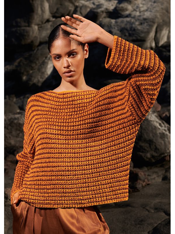 Lana Grossa STREIFENPULLI IM RIPPENMUSTER Landlust Sommerseide