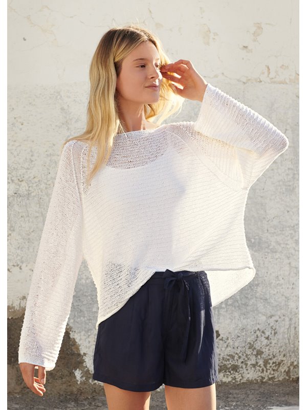 Lana Grossa RAGLANPULLI IM QUERRIPPENMUSTER Capri