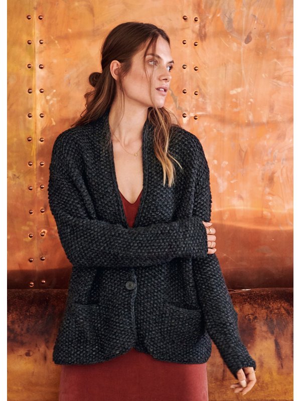 Lana Grossa JACKE IM PERLMUSTER MIT TASCHEN Lala Berlin Lovely Cotton