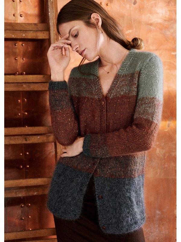 Lana Grossa CARDIGAN GLATT RECHTS Silkhair & Diamante