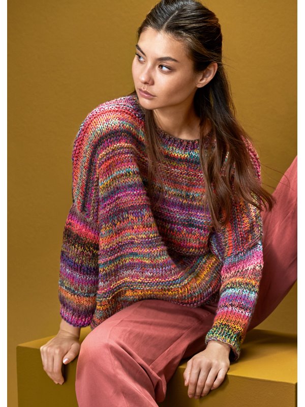 Lana Grossa PULLI GLATT RECHTS MIT QUERRIPPEN Colorissimo & Diamante