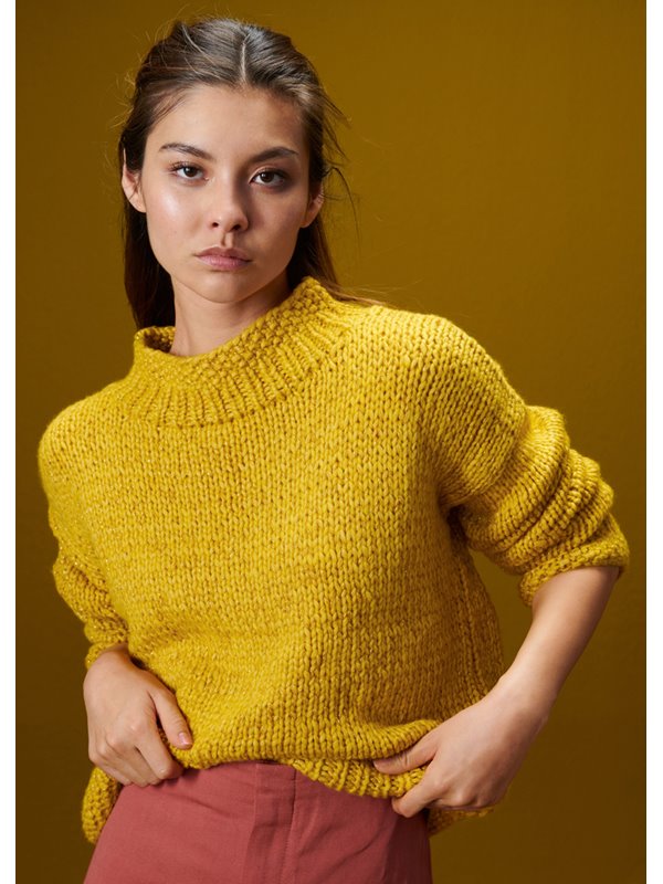 Lana Grossa PULLI MIT PERLMUSTER/RIPPENBUND Lala Berlin Lovely Cotton & Brillino