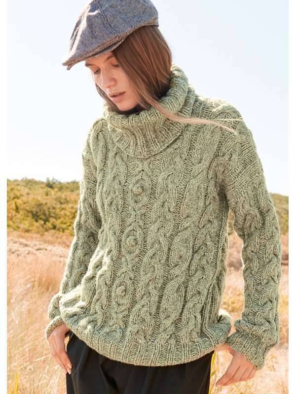 Lana Grossa PULLI MIT ZOPF-NOPPENMUSTER Fusione & Brillino