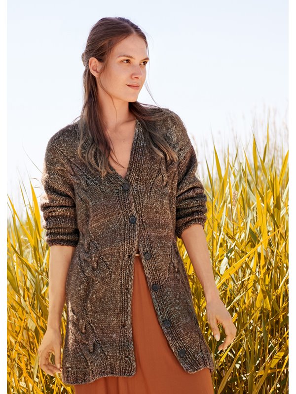 Lana Grossa JACKE MIT SCHRÄG VERLAUFENDEN ZÖPFEN Piuma