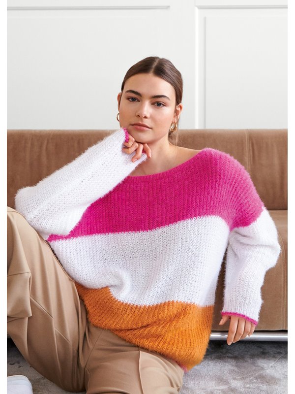 Lana Grossa PULLI IM HALBPATENTMUSTER Per Fortuna