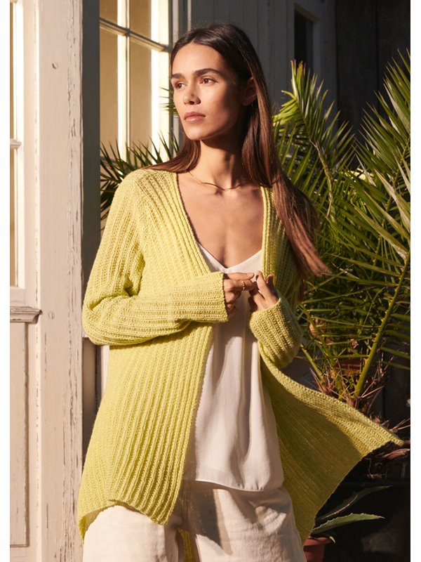 Lana Grossa LONG-CARDIGAN IM FALSCHEN PATENTMUSTER Allora