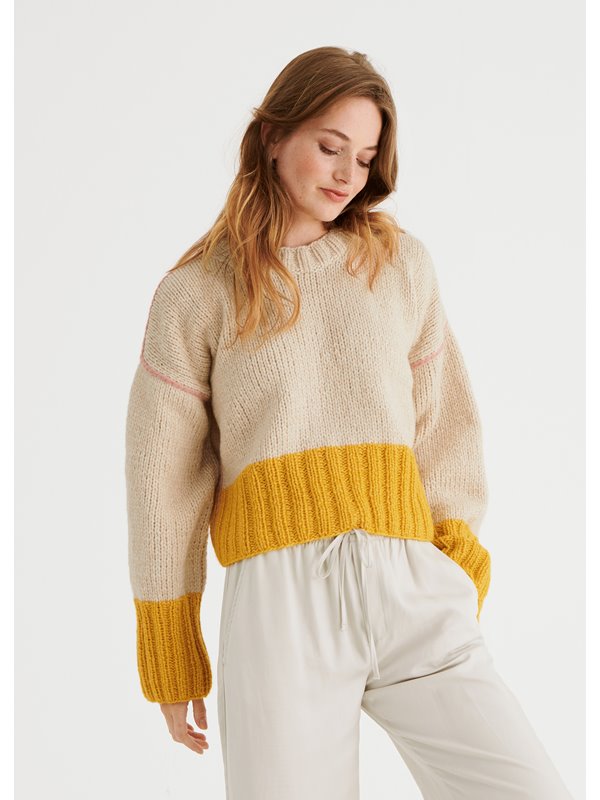 Lana Grossa PULLI GLATT RECHTS MIT AUFGEHÄKELTEN KETTMASCHEN Lala Berlin Lovely Cotton
