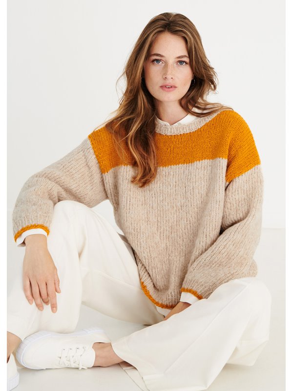 Lana Grossa PULLI GLATT RECHTS MIT FARBPARTIEN Alpaca Moda & Baby Light