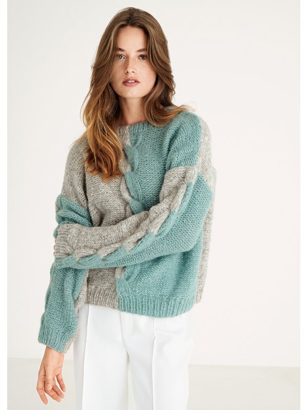 Lana Grossa PULLI GLATT LINKS MIT ZOPFMITTEN Alpaca Moda