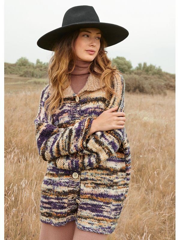Lana Grossa CARDIGAN GLATT RECHTS Lala Berlin Stripy & Furry