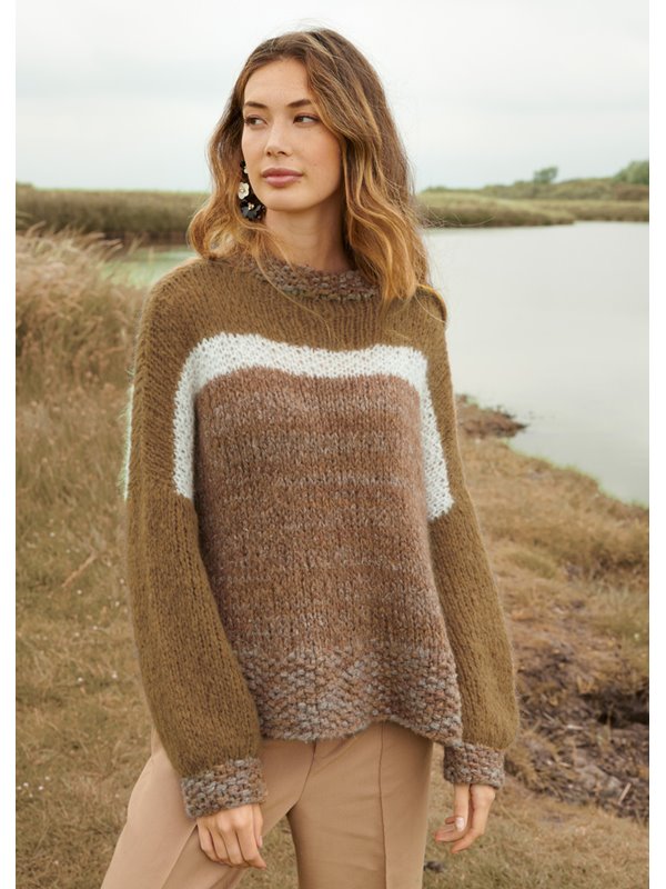 Lana Grossa PULLI MIT PERLMUSTER, GLATT RECHTS Inizio, Inizio Pelo, Brigitte No. 3 & Nuvoletta