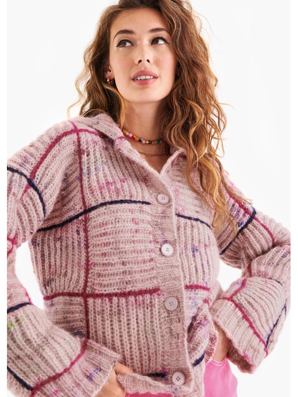 Lana Grossa CARDIGAN IN PATENTQUADRATEN Lala Berlin Lovely Cotton Inserto & Brigitte No. 2