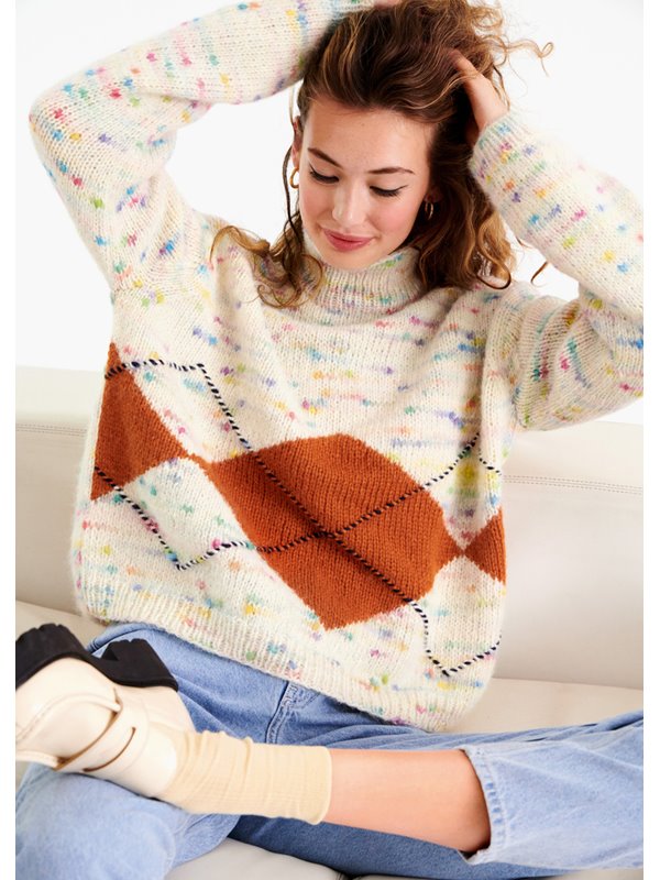 Lana Grossa PULLI MIT RAUTENINTARSIE Lala Berlin Lovely Cotton Inserto & Brigitte No. 2