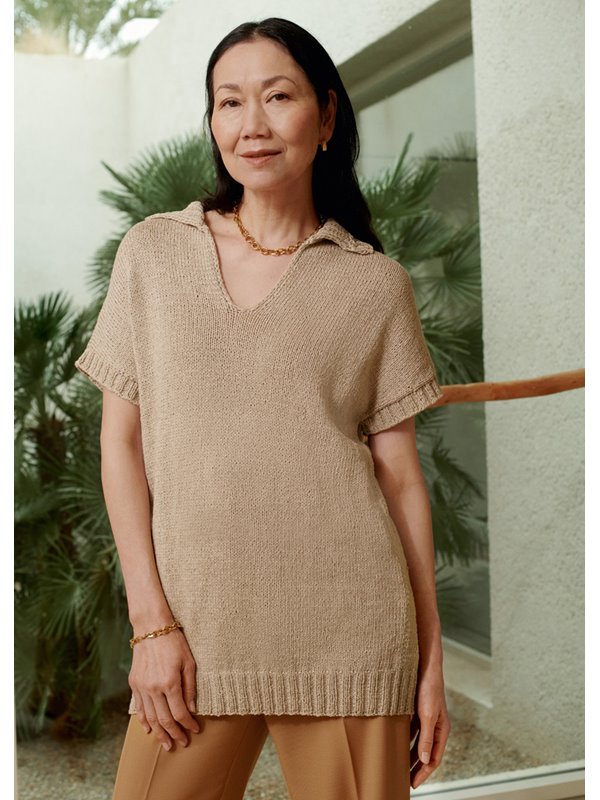 Lana Grossa KURZARMPULLOVER MIT KRAGEN Cotton Mélange