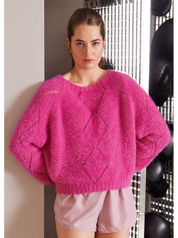 Lana Grossa PULLOVER GLATT RECHTS MIT RAUTEN Per Fortuna