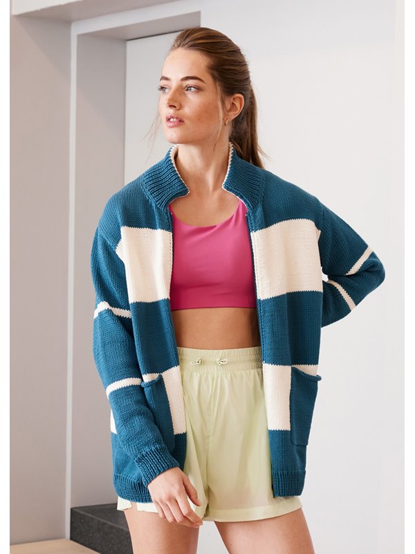 Lana Grossa JACKE GLATT RECHTS MIT STREIFEN Riserva