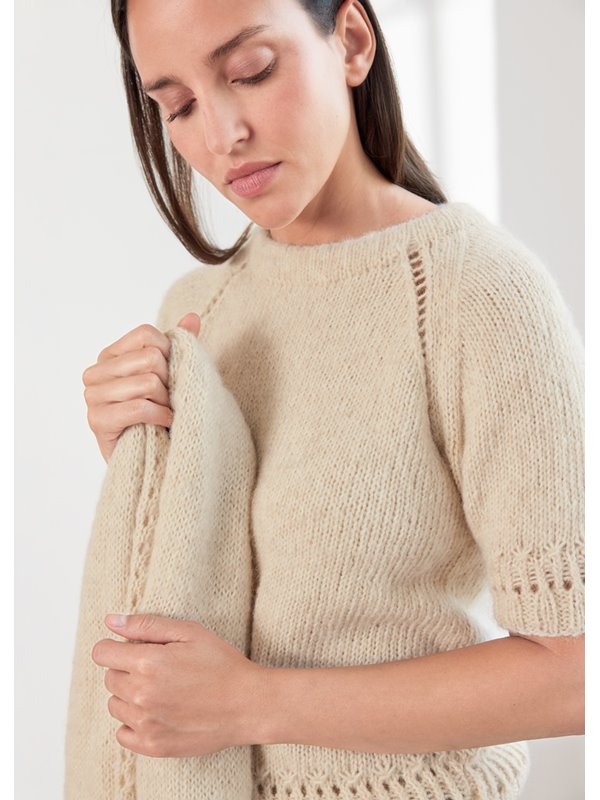 Lana Grossa PULLOVER Natural Alpaca Pelo