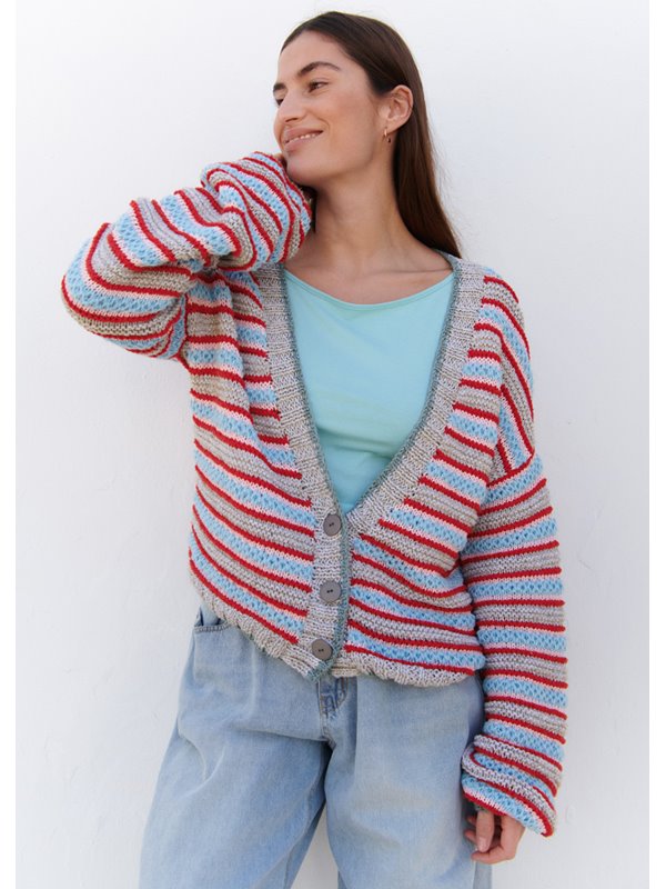 Lana Grossa CARDIGAN Diversa, Riccio, Sottile & Promessa