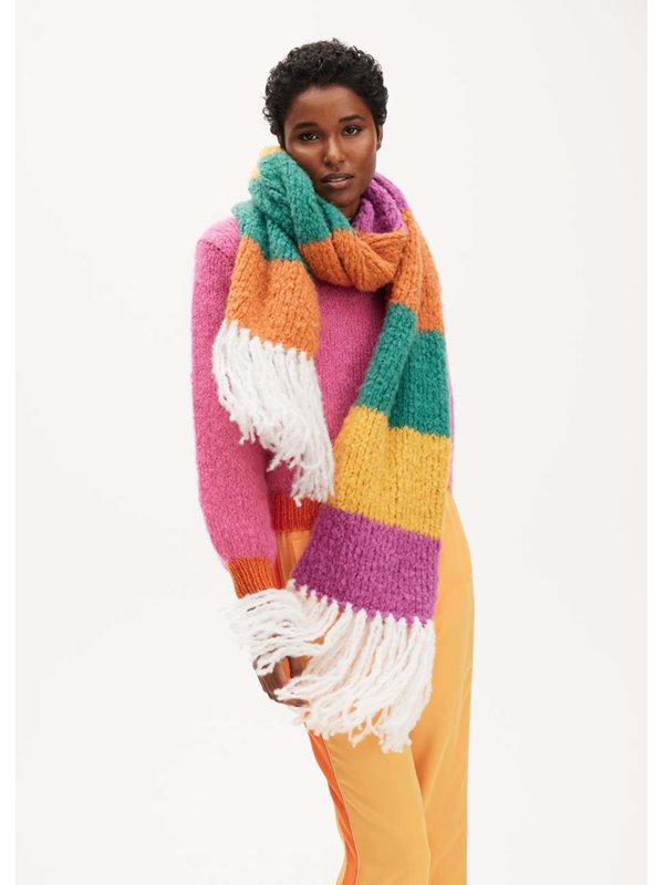 Lana Grossa SCHAL GLATT RECHTS IN STREIFEN Royal Alpaca